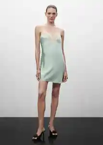 Vestido Florida Menta Talla XS Mujer Mango