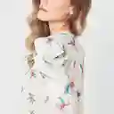 Camiseta Cuello Redondo Manga 3/4 Morado Talla M 711821