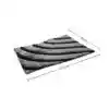 Tapete Alfombra Relieve 3d Ondas 80 X 150 Cms, Negro.