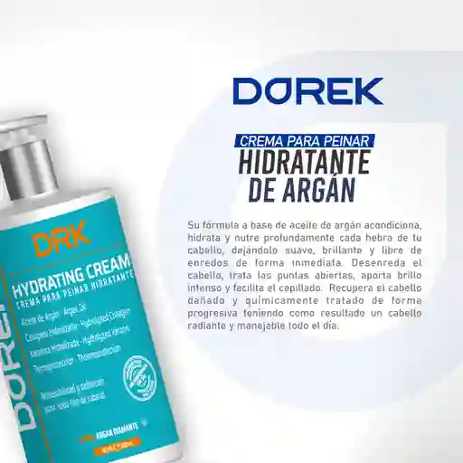 Professional Crema Para Peinar Hidratante Argan Diamante Dorek