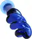 Dildo De Vidrio Espiral Azul