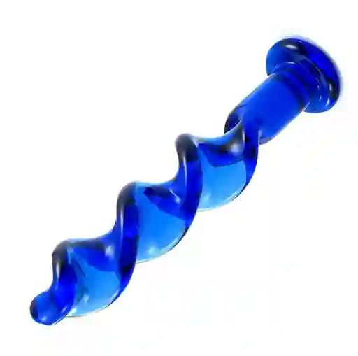 Dildo De Vidrio Espiral Azul