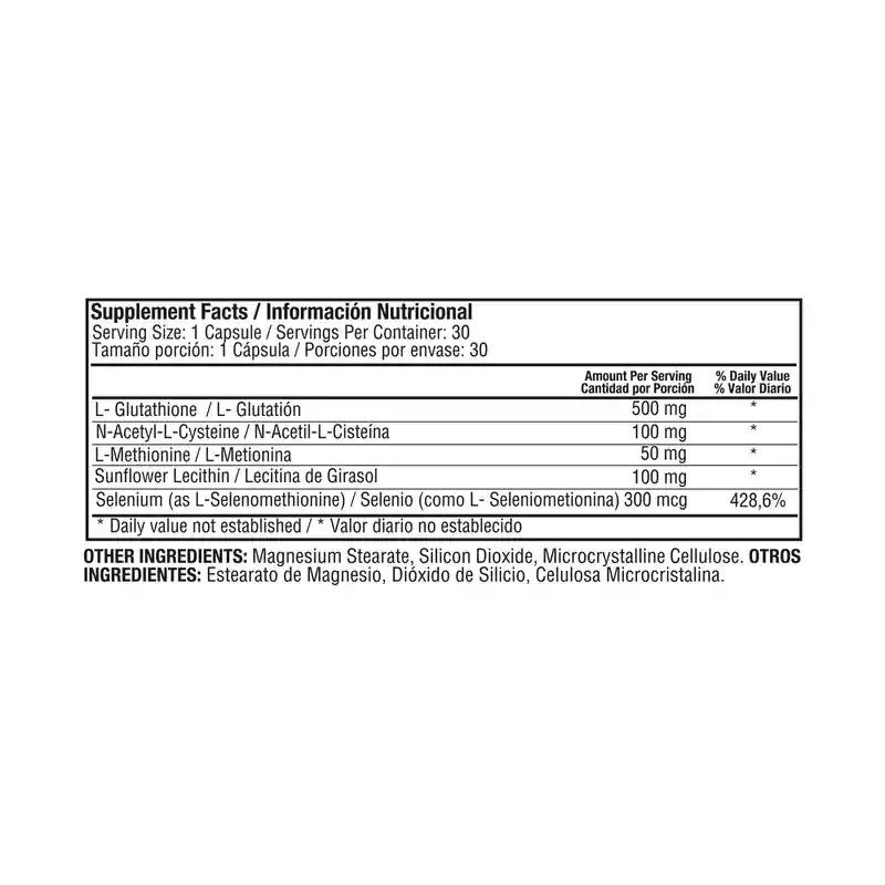 L-glutathione 500 Mg X 30 Cap