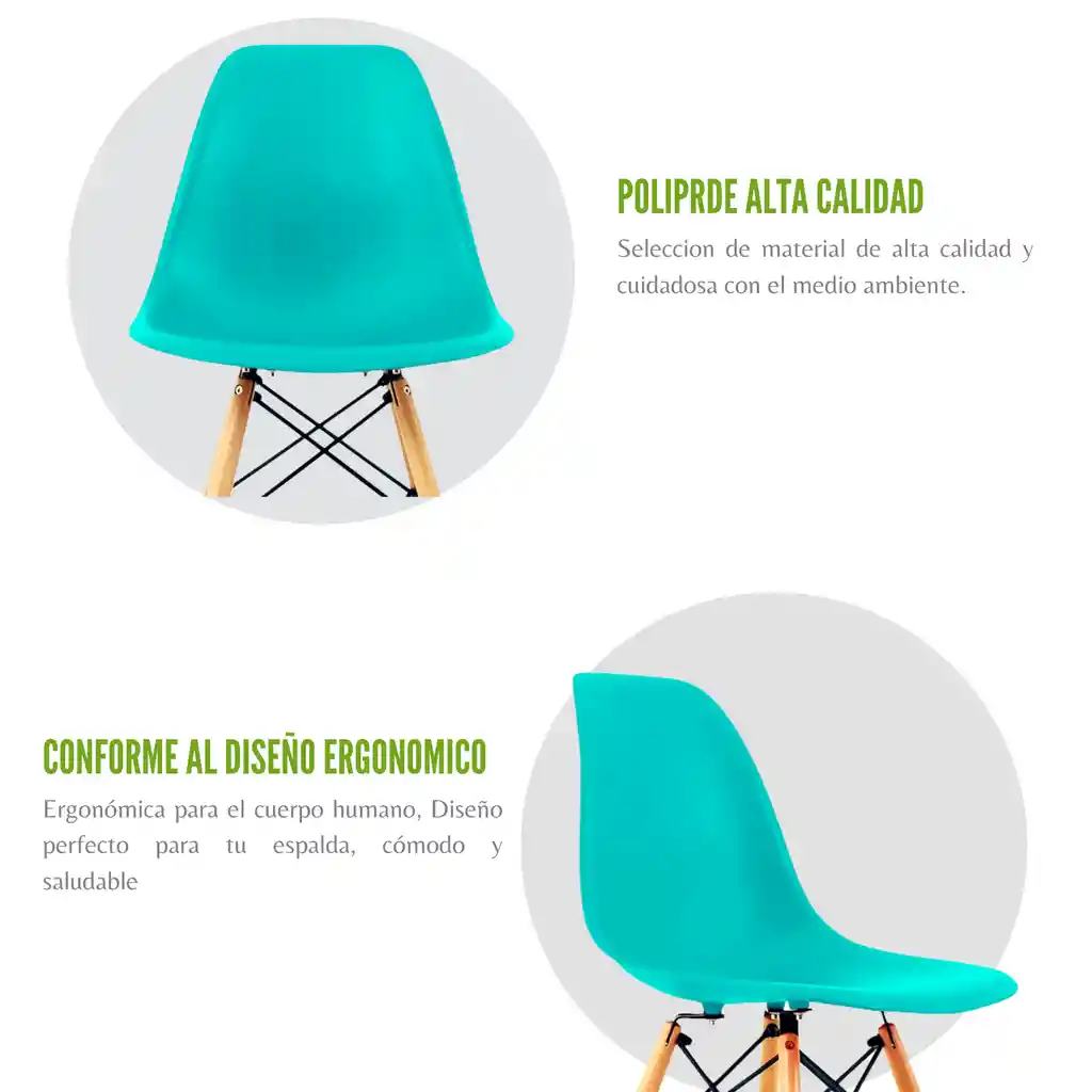 Silla Eames Azul Aguamarina