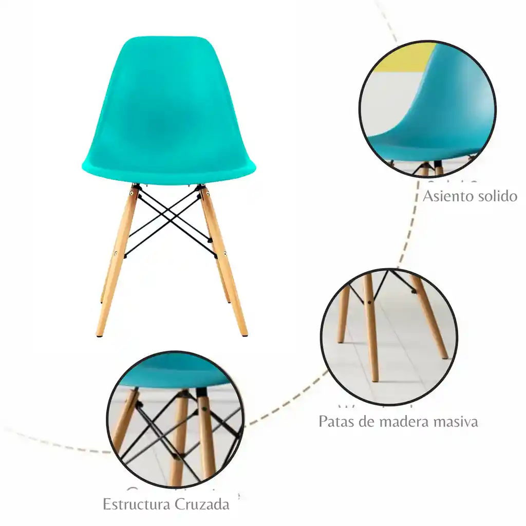 Silla Eames Azul Aguamarina