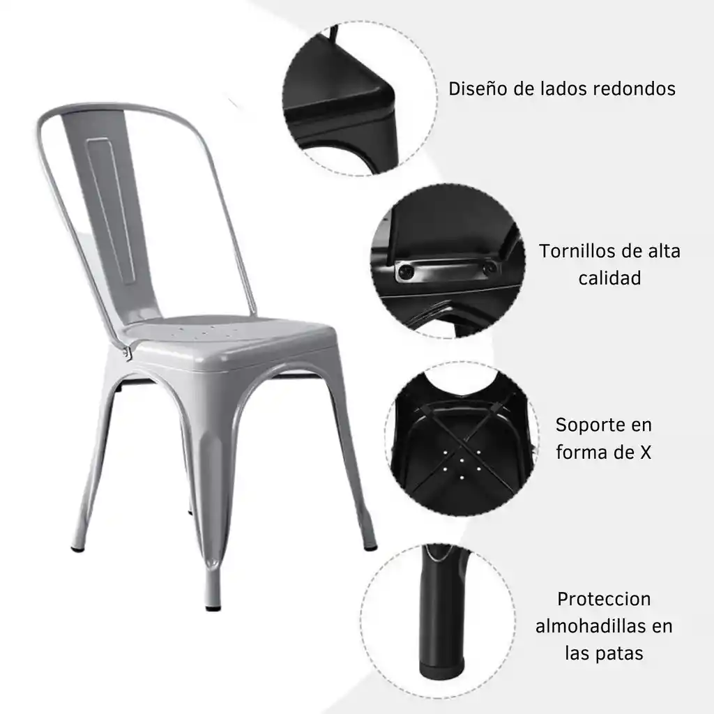 Silla Turca Gris Plata