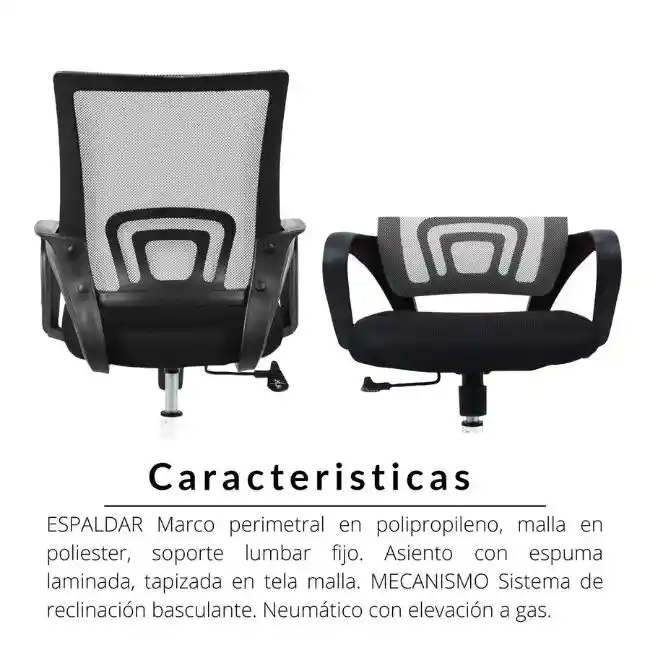 Silla De Oficina Colors Premium Gris Negro