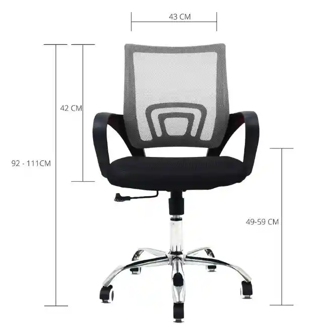 Silla De Oficina Colors Premium Gris Negro