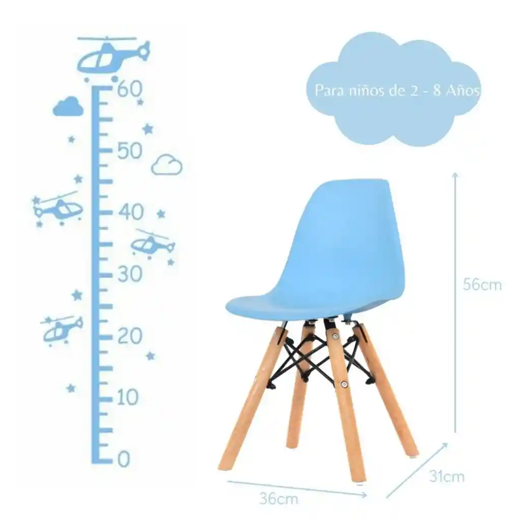 Silla Infantil Eames Color Azul