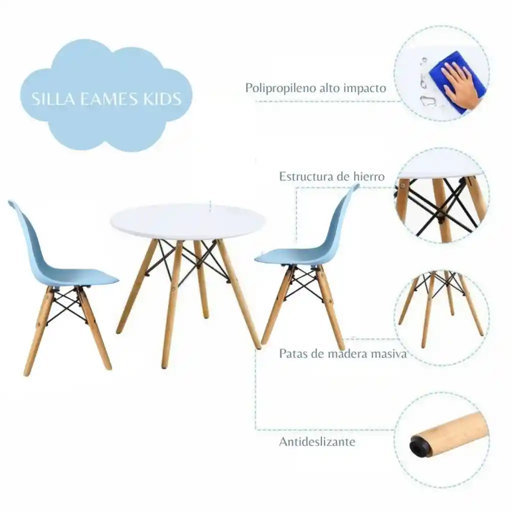 Silla Infantil Eames Color Azul