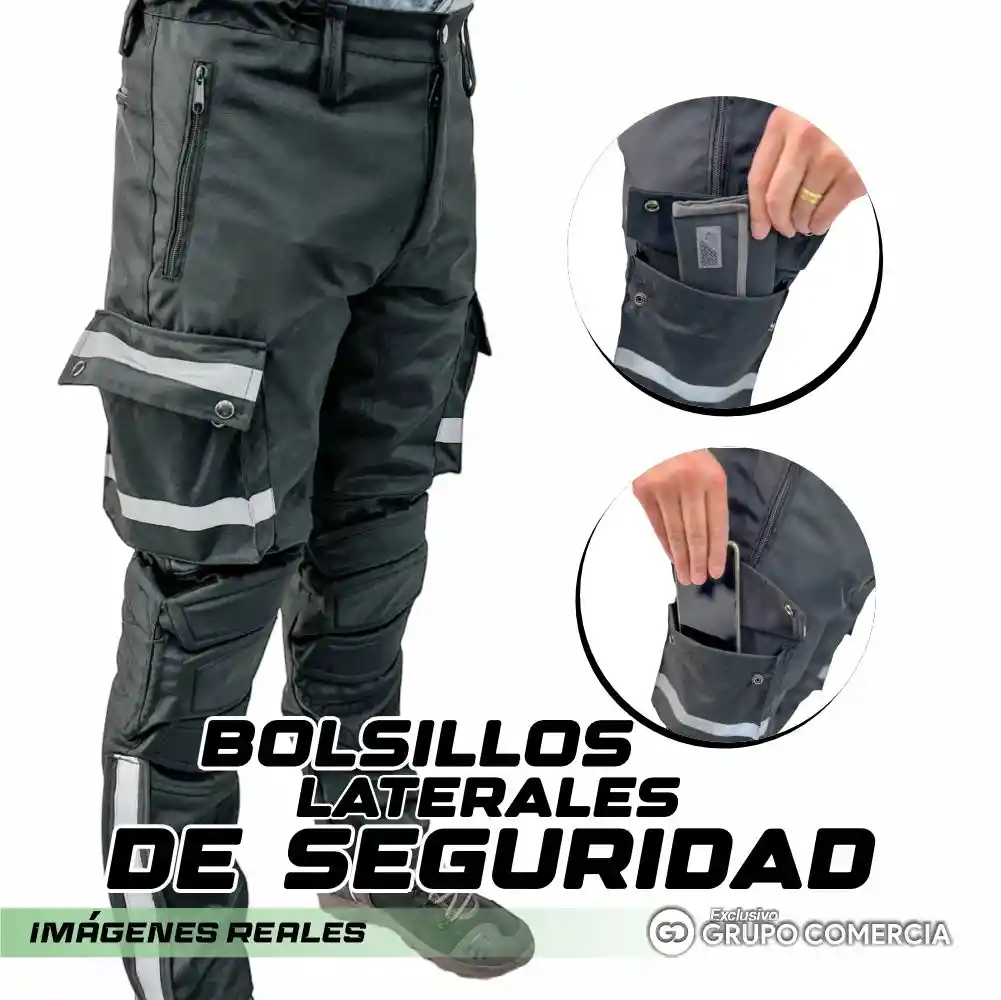 Pantalón De Protección Motociclista Impermeable Antifriccion