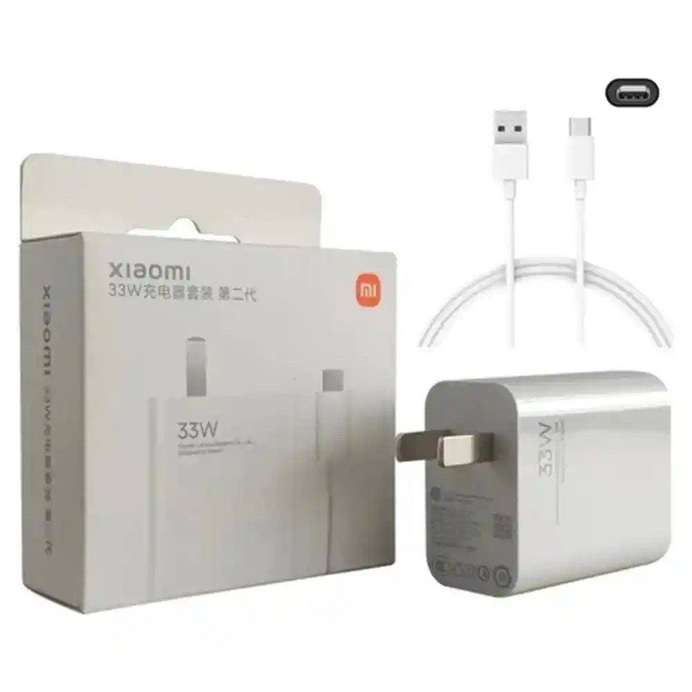 Cargador Xiaomi 33w Tipo C Con Cable Carga Rápida Redmi