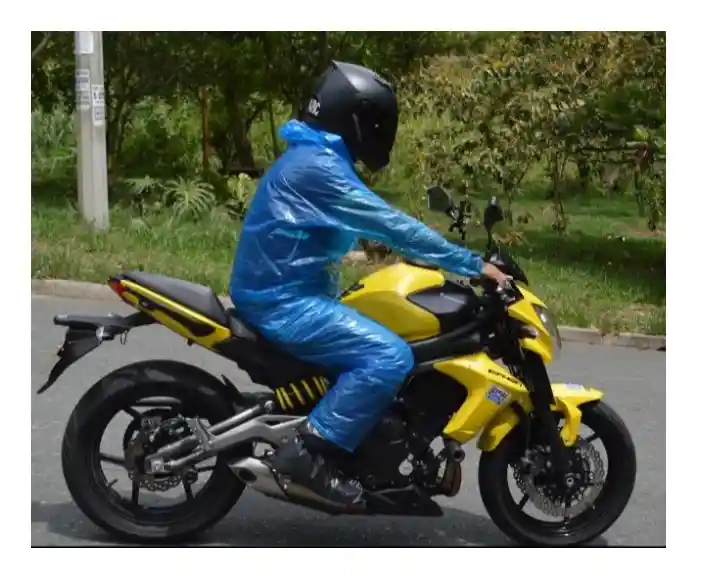 Impermeable Moto Bicicleta Plástico Portable Talla: L - Azul