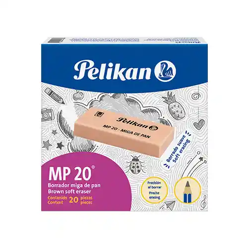 Caja Borrador Pelikan Miga Pan Mp20 X20 Café