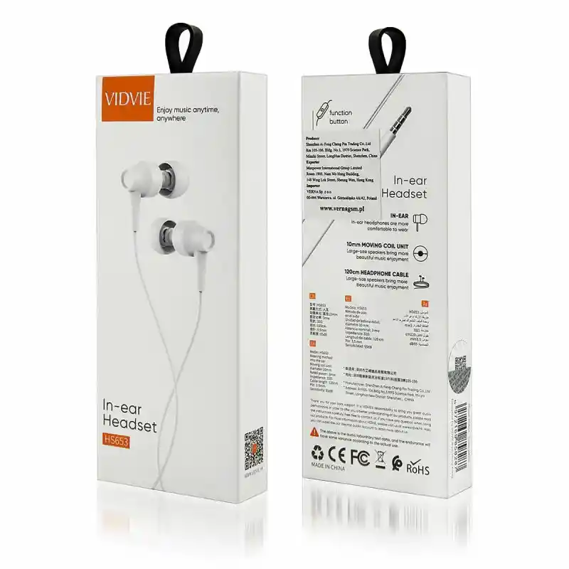 Audifonos Alambricos Manos Libres Vidvie Hs653