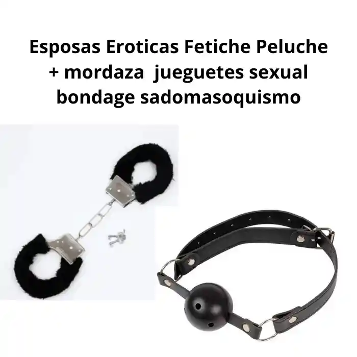 Esposas Peluche + Mordaza Sadomasoquismo Jueguetes Sexual Bondage