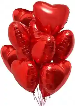 Globos Metalizados De 18" Corazón Rojo Inflados Con Helio
