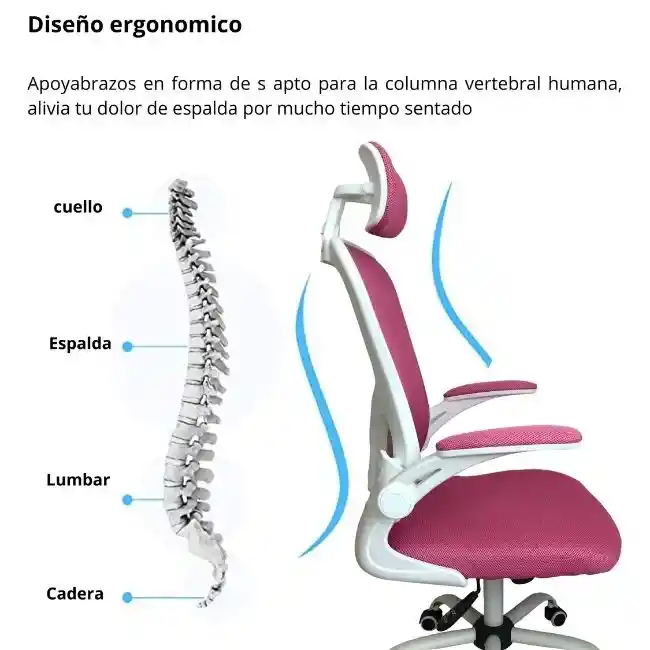 Silla De Oficina Maxi Presidente Rosado