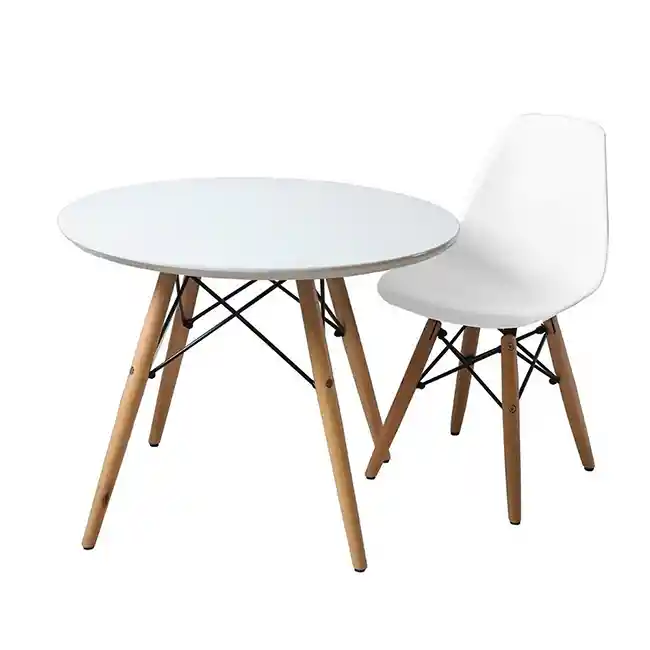 Ekonomodo Mesa Eames Infantil Con Silla Blanca Kids