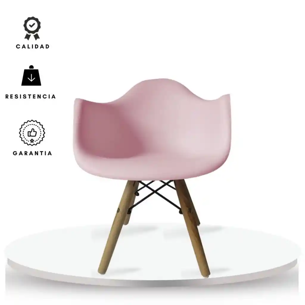 Silla Infantil Eames Brazo Color Rosado