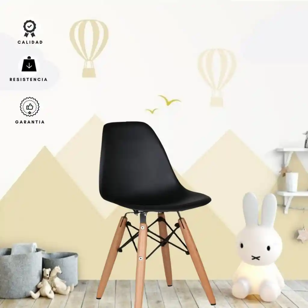 Silla Infantil Eames Negro