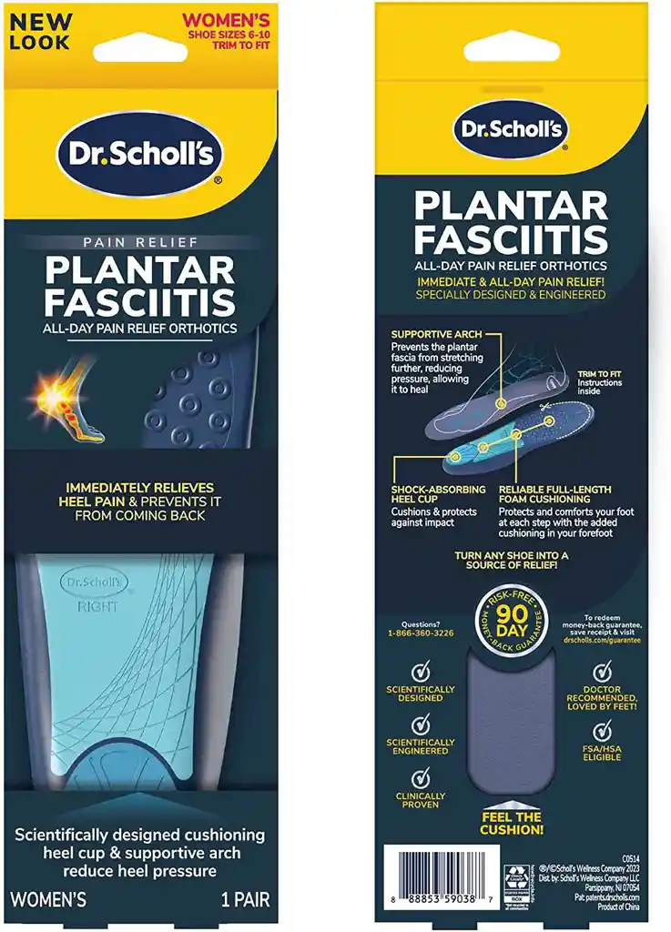 Plantillas Dr.scholl’s Originales Fascitis Plantar Talla 36-40 Mujeres Ortopédicas Memory