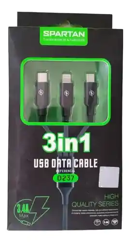 Cable De Carga 3 En 1 (ios, V8, Tipo C) / Spartan ⚡️