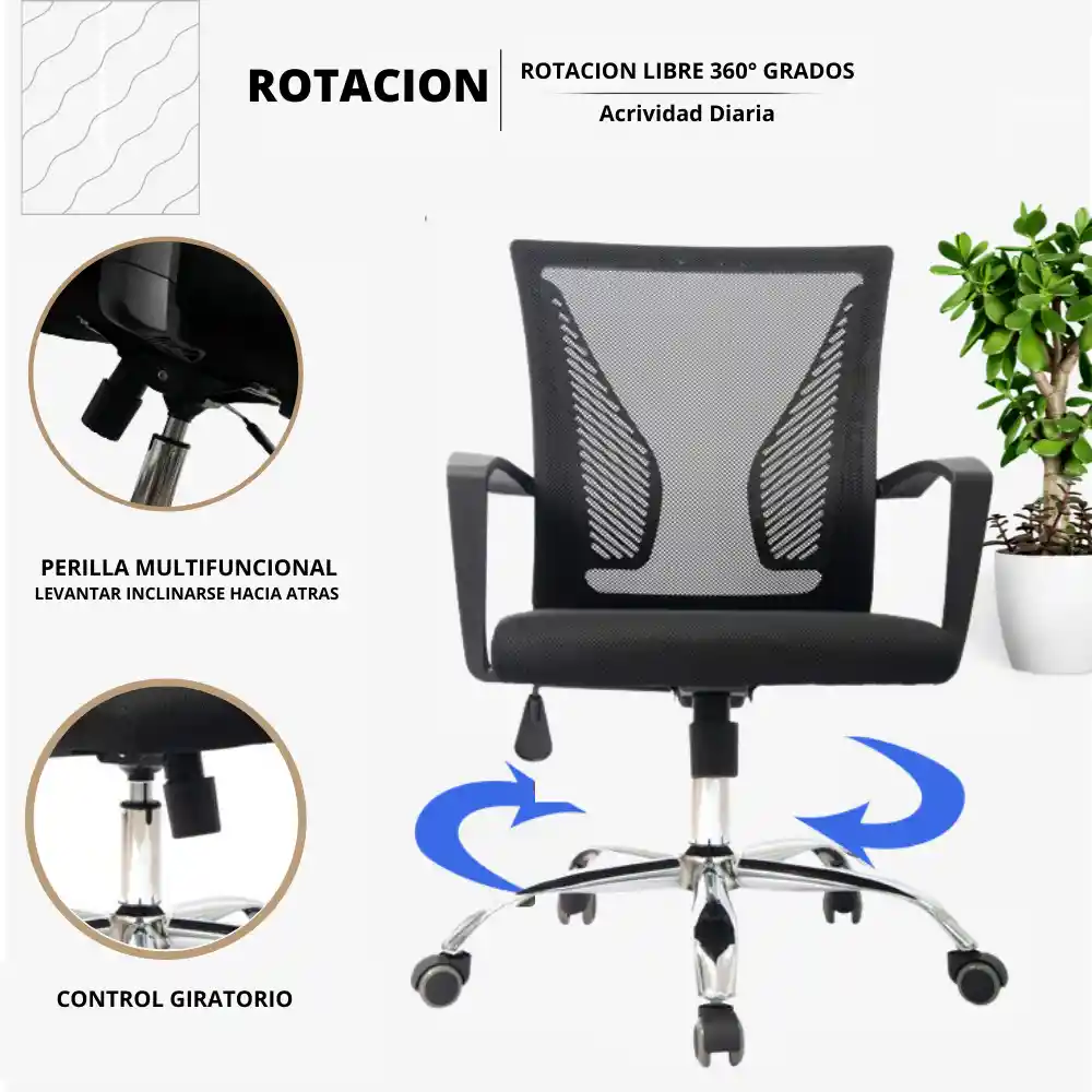 Silla De Oficina Gerente Boralt Negro