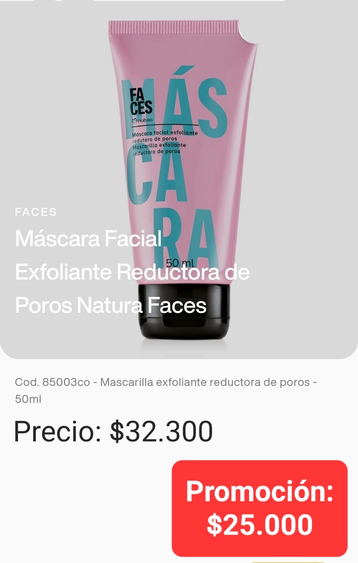 Mascarilla Facial Exfoliante Reductora De Poros - Faces - Rappi