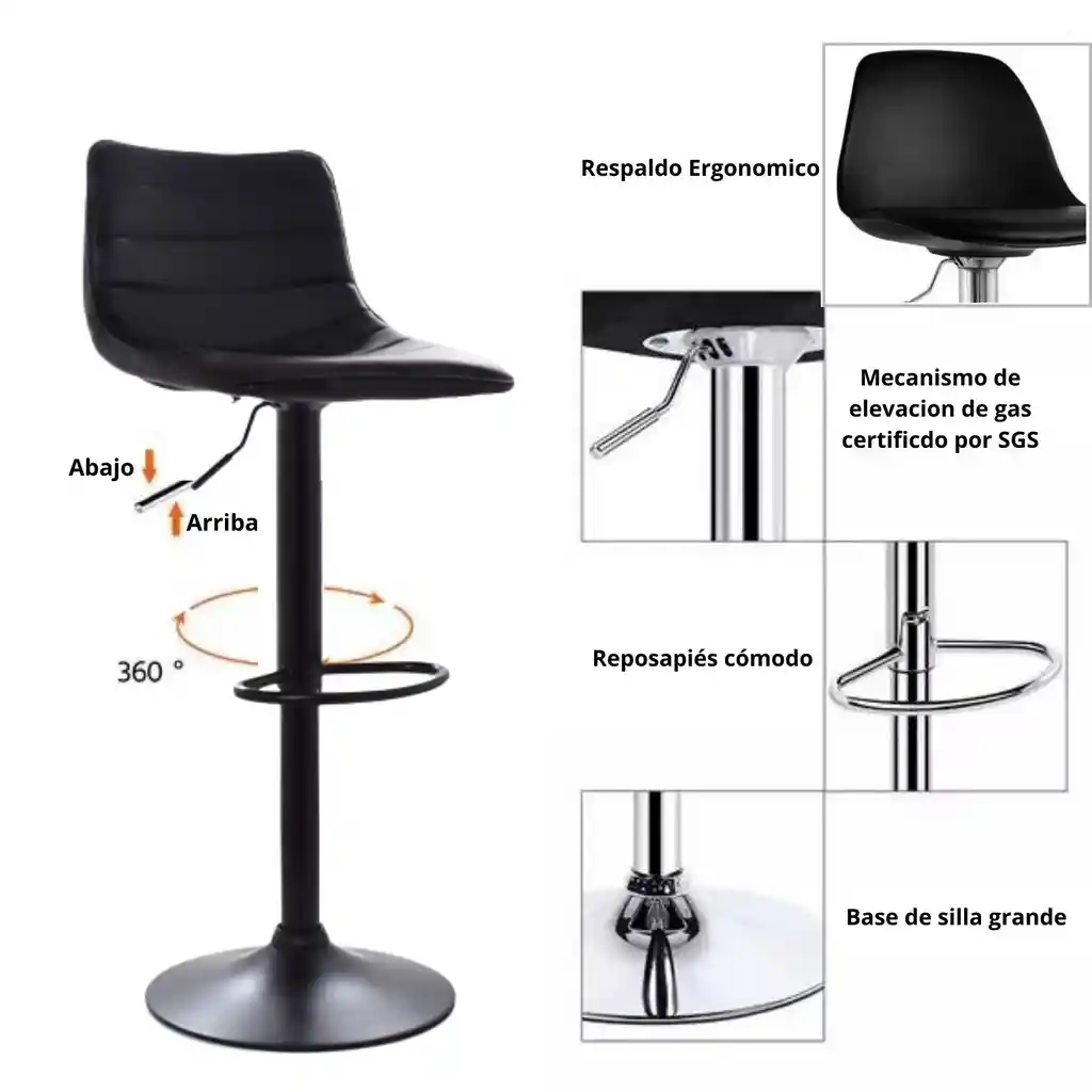 Silla Bar Aki Negro