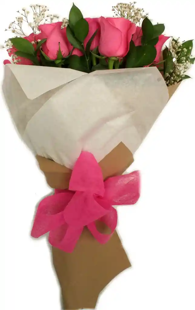 Bouquet Rosas Rosados X 12 Tallos