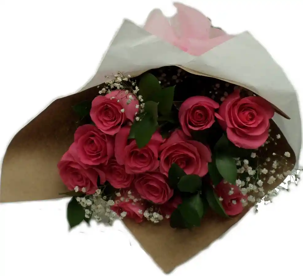 Bouquet Rosas Rosados X 12 Tallos