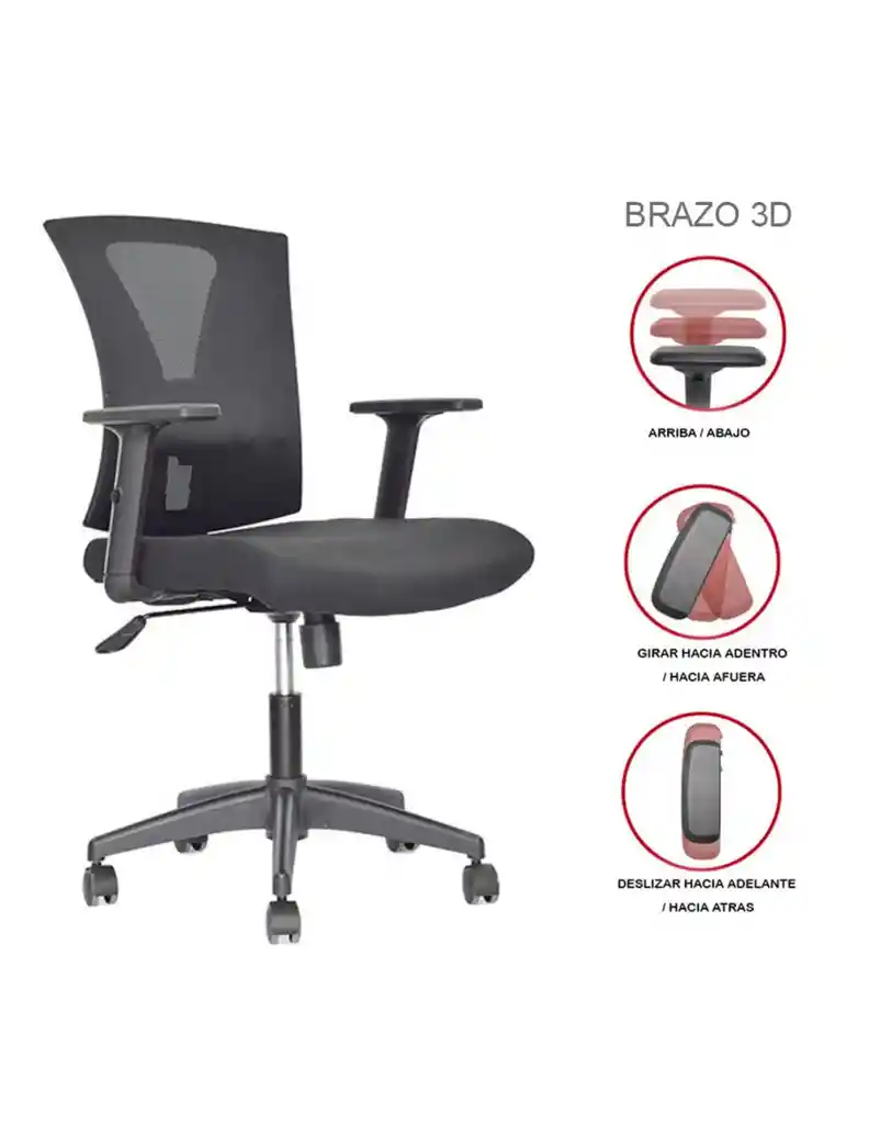 Silla De Oficina Turmanila Gerente Premium Brazos 3d