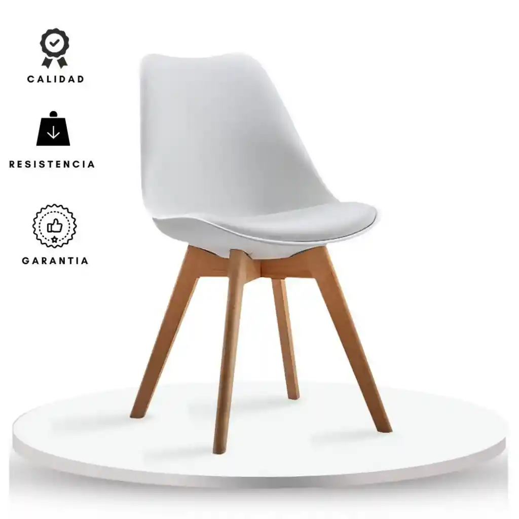 Ekonomodo Silla Tapizada Milano 54x49x83 Blanco