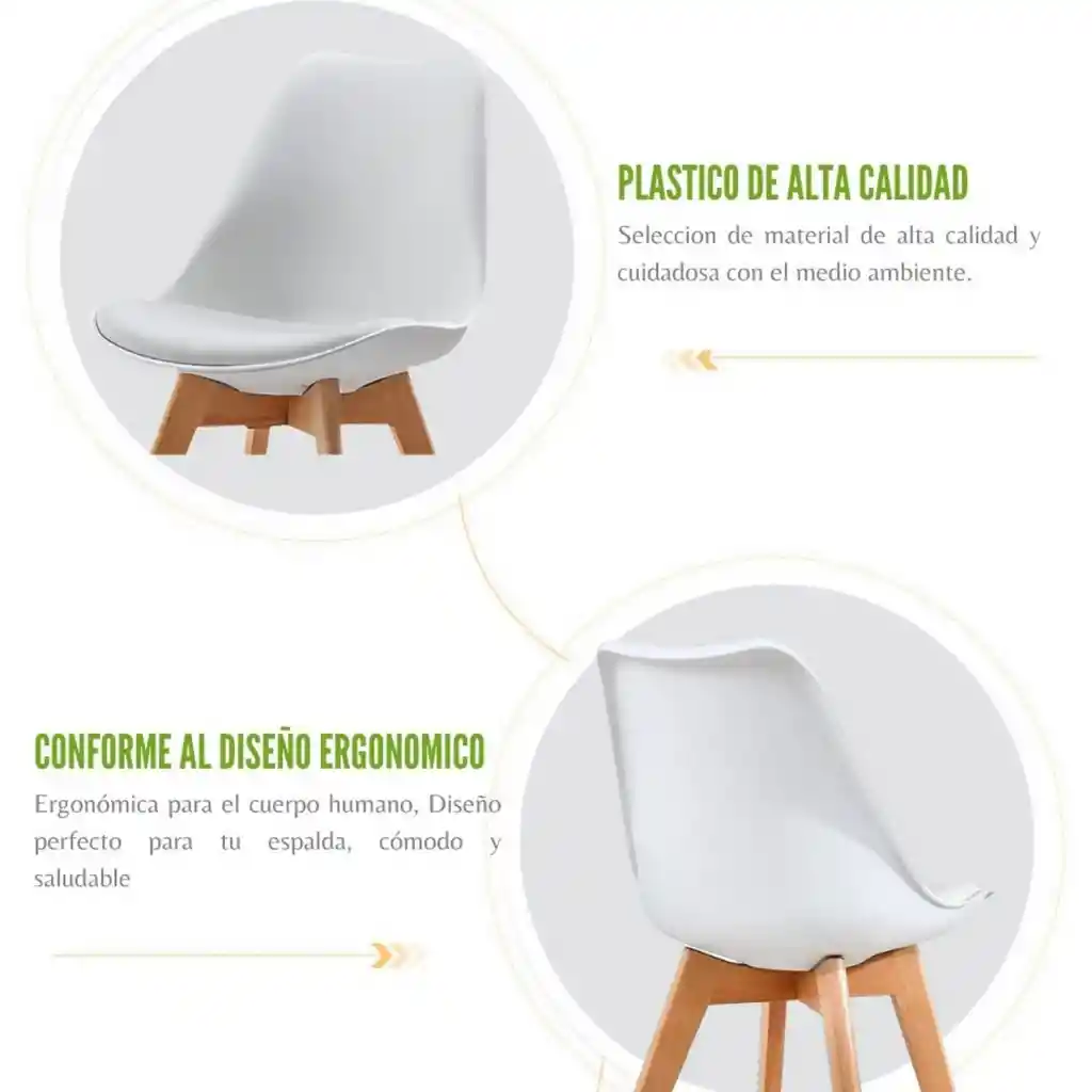 Ekonomodo Silla Tapizada Milano 54x49x83 Blanco