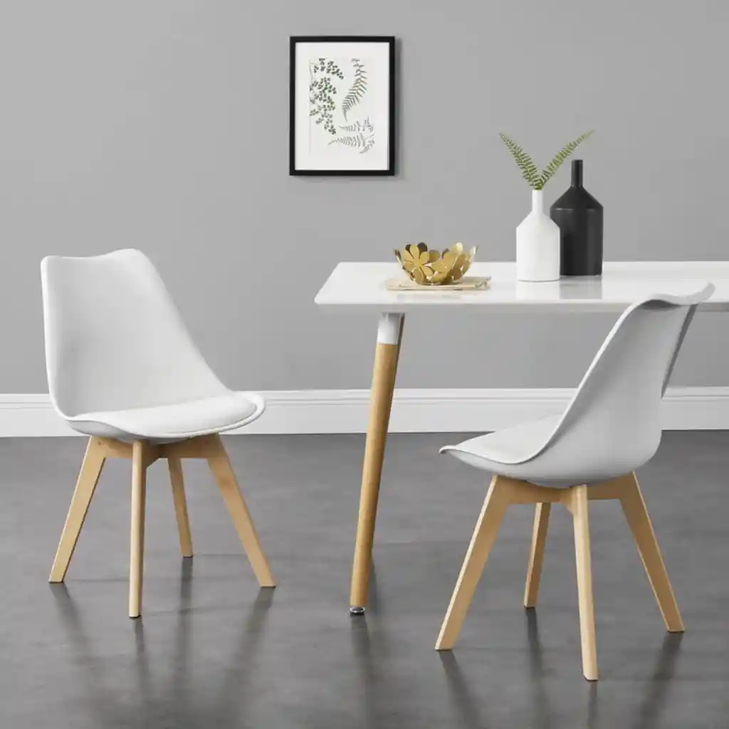Ekonomodo Silla Tapizada Milano 54x49x83 Blanco