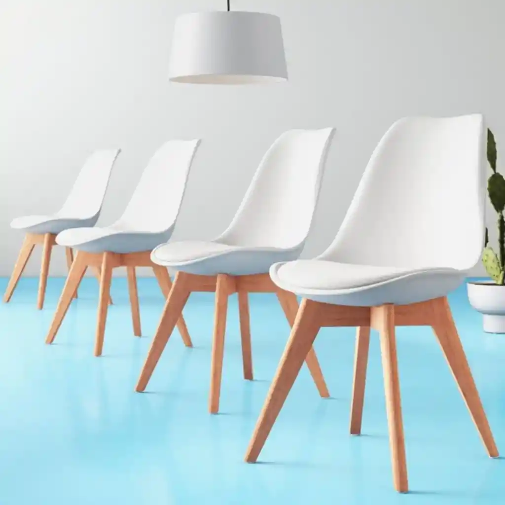 Ekonomodo Silla Tapizada Milano 54x49x83 Blanco