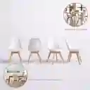 Ekonomodo Silla Tapizada Milano 54x49x83 Blanco