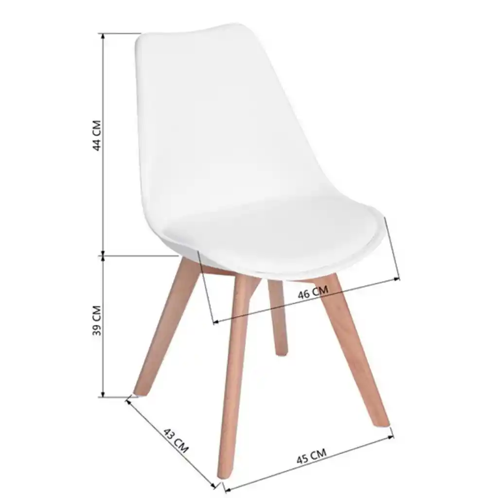 Ekonomodo Silla Tapizada Milano 54x49x83 Blanco