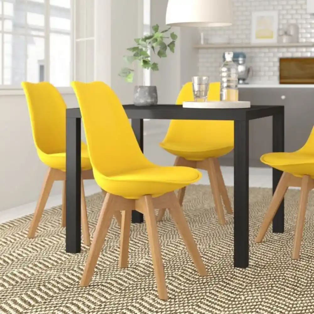 Silla Milano Tapizada Amarillo