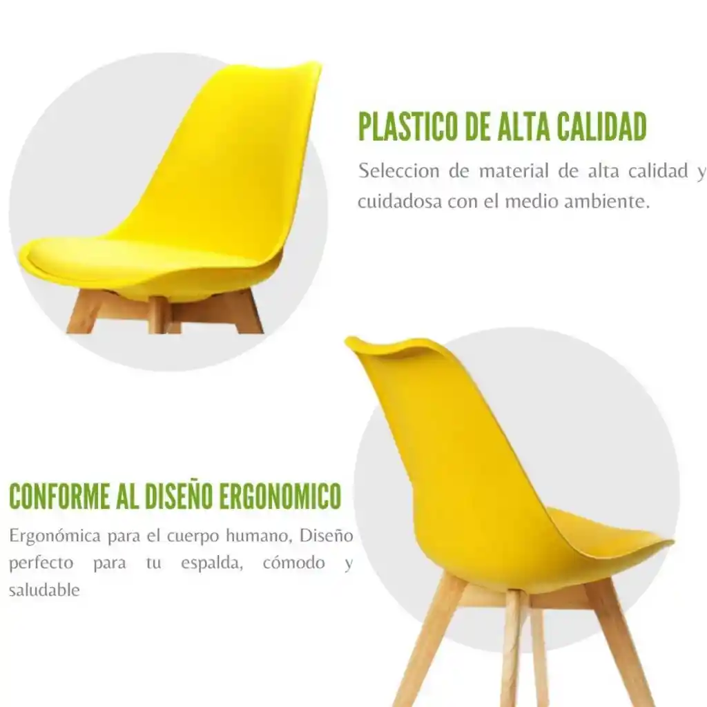 Silla Milano Tapizada Amarillo