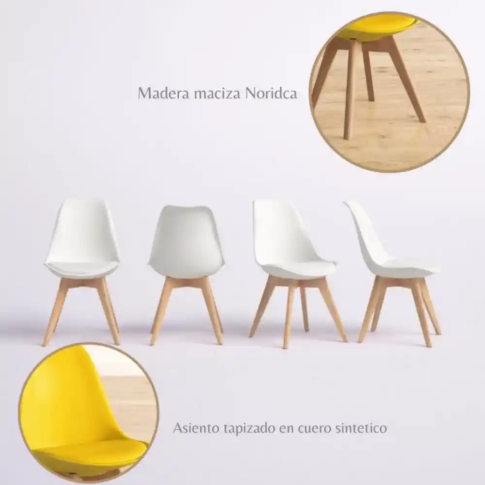 Silla Milano Tapizada Amarillo