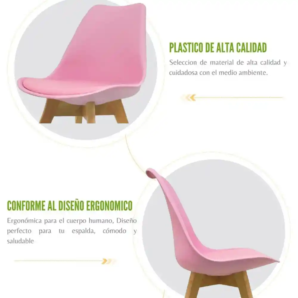 Silla Milano Tapizada Rosado