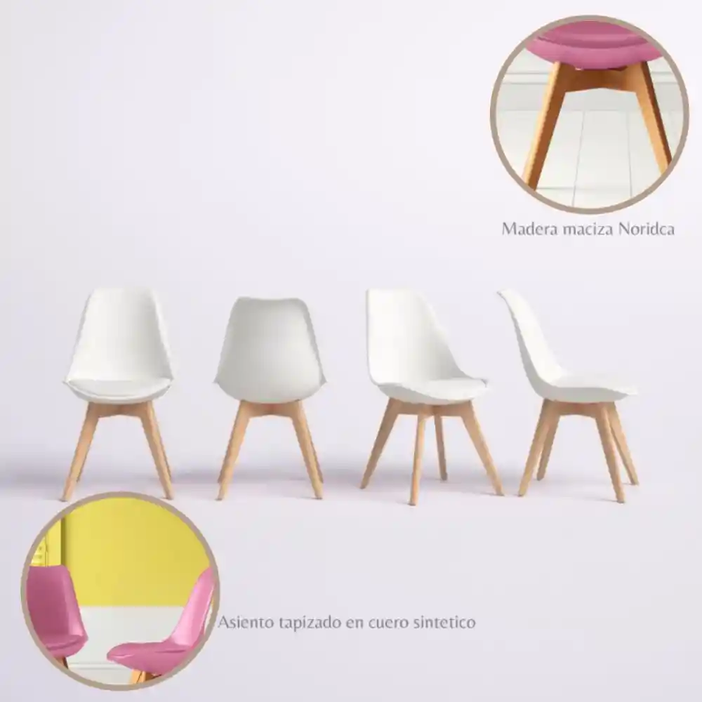 Silla Milano Tapizada Rosado