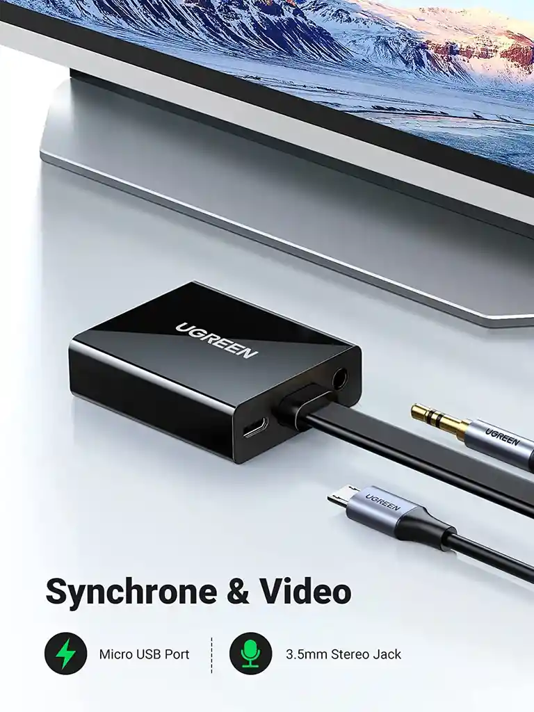 Adaptador Hdmi A Vga Activo Con Audio Ugreen