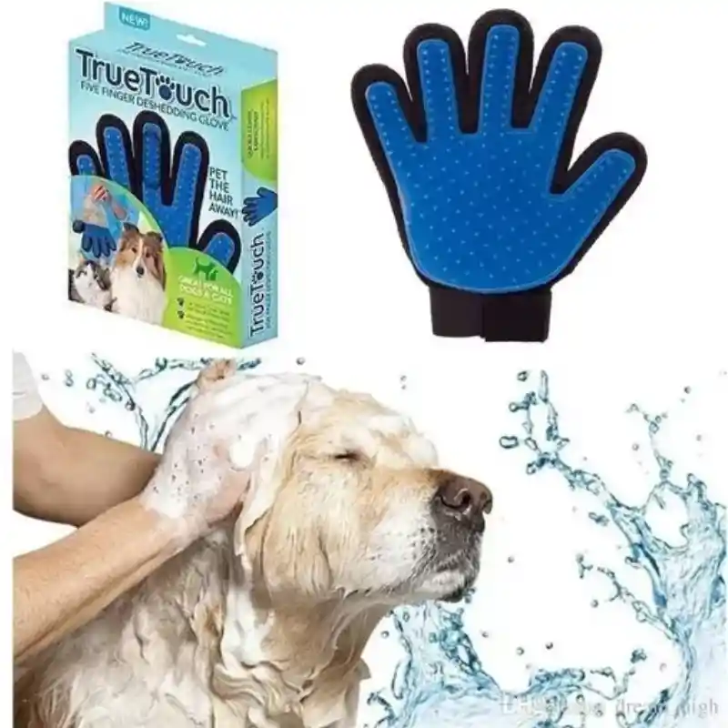 Guante True Touch Para Peinar Acariciar Gatos Y Perros