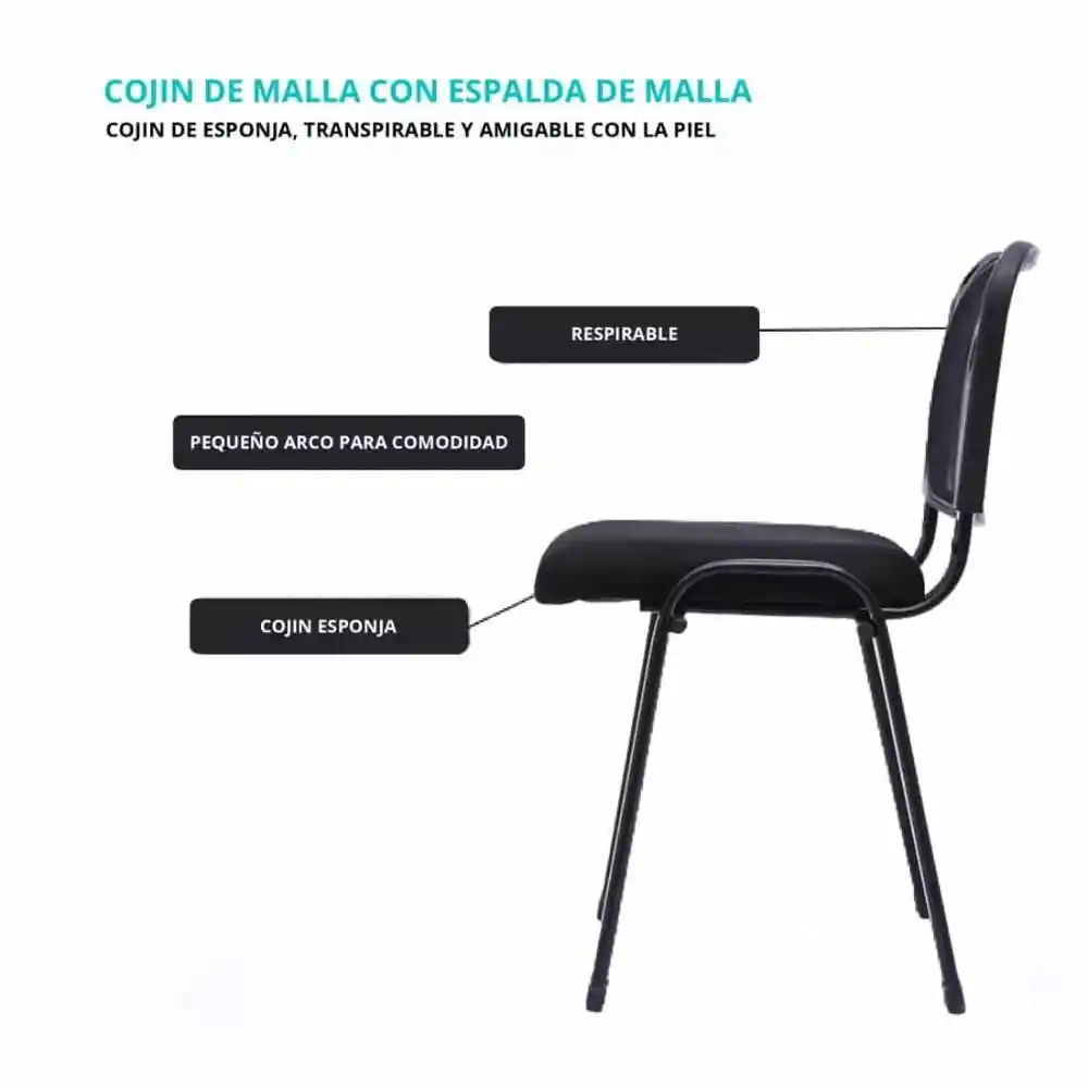 Silla Isoceles Malla Importada Negra