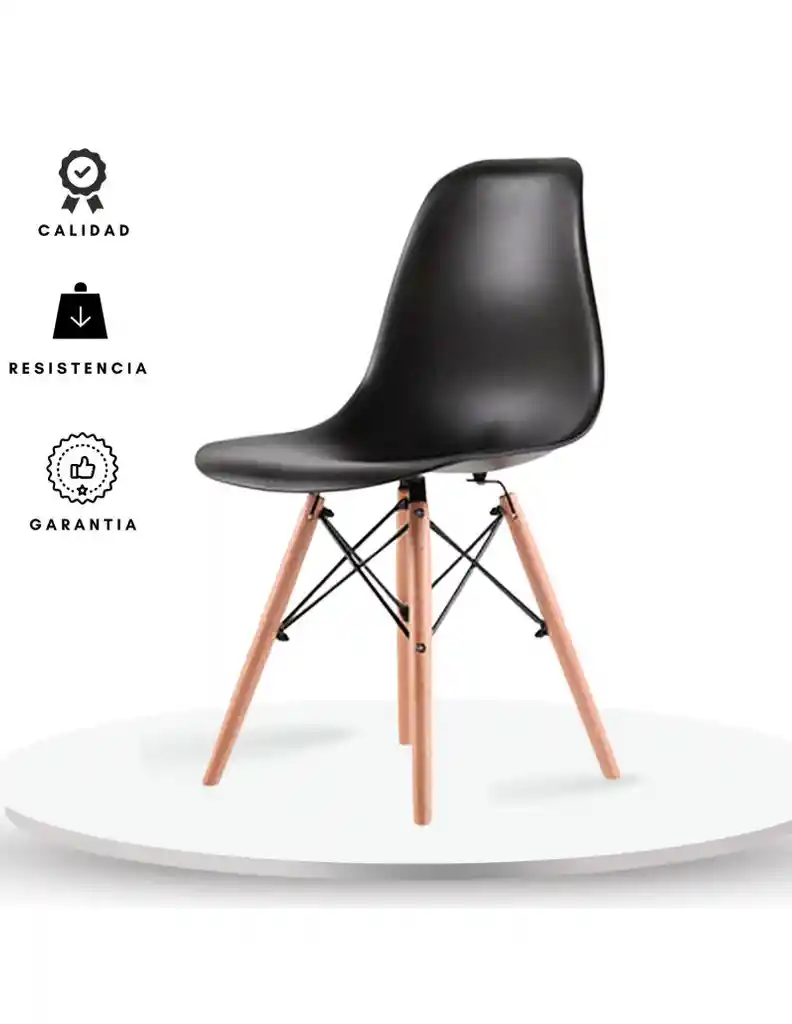 Ekonomodo Silla Eames Adult 42x50x82 Negro