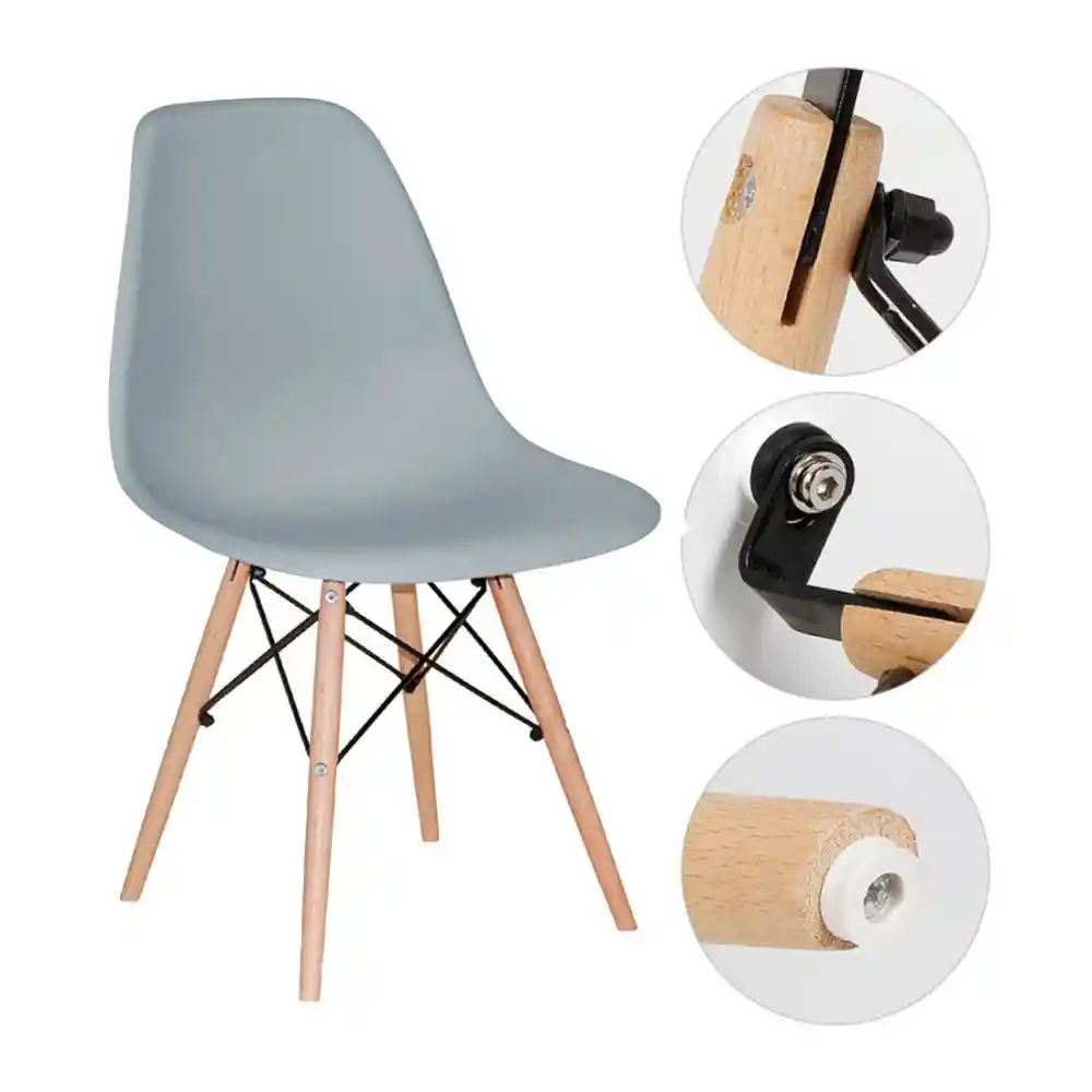 Ekonomodo Silla Eames Adult Gris