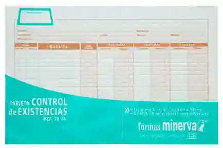 Paquete Minverva 30-14 Tarjeta Control Existencias X100 Tarjetas